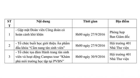 Lịch công tác tuần 15 học kỳ I năm học 2018 - 2019 (từ 19/11/2018 đến 25/11/2018)